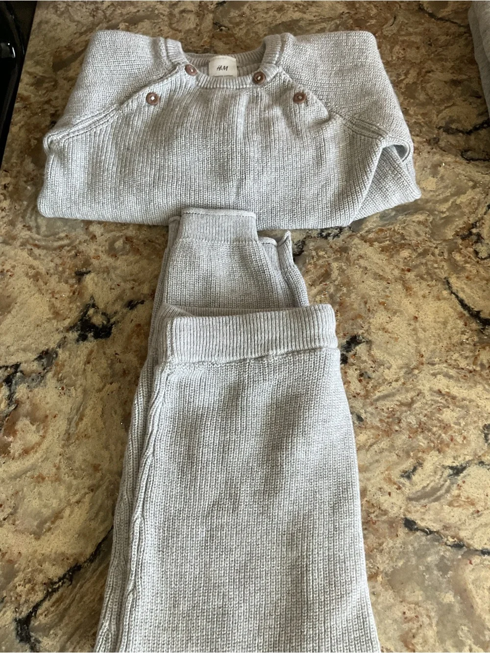 H&M Light Gray Organic Cotton Boys Sweater Set 2T